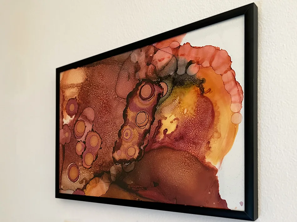 Alkoholtinte Auragramm: Lebendige Farben und fließende Muster in Alcohol Ink Art