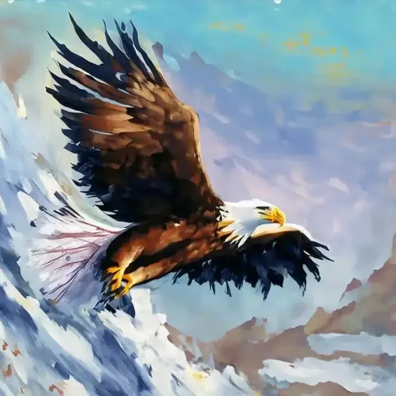 Krafttier Adler: Majestätisch im Flug auf blauem Himmel - Symbol für Freiheit und Vision