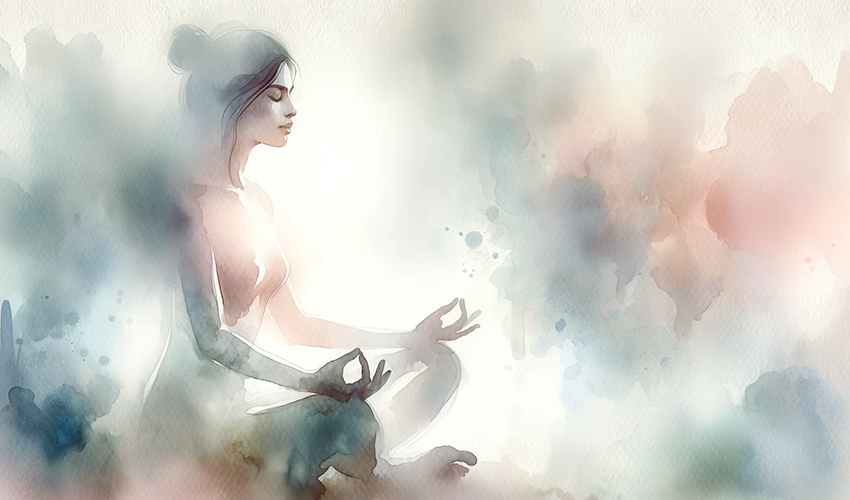 Eine Person, die in Meditation versunken ist - Symbolbild für spirituelle Praxis und Verbundenheit während Jenseitskontakt